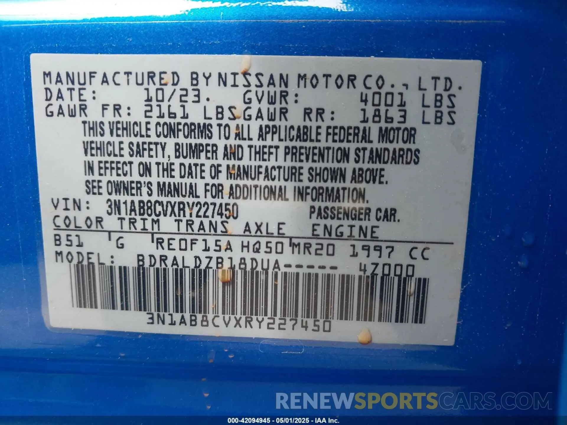 9 fotografías del automóvil dañado 3N1AB8CVXRY227450 NISSAN SENTRA 2024