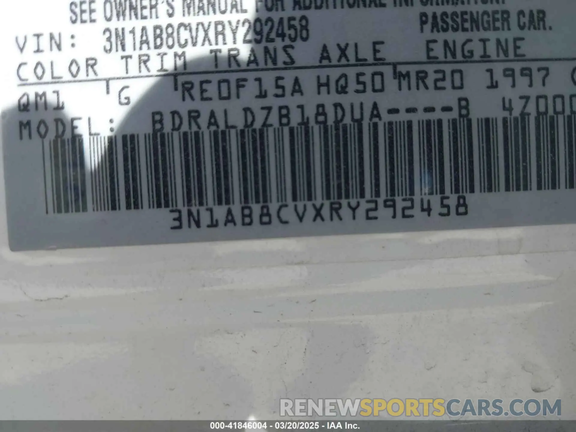 9 fotografías del automóvil dañado 3N1AB8CVXRY292458 NISSAN SENTRA 2024