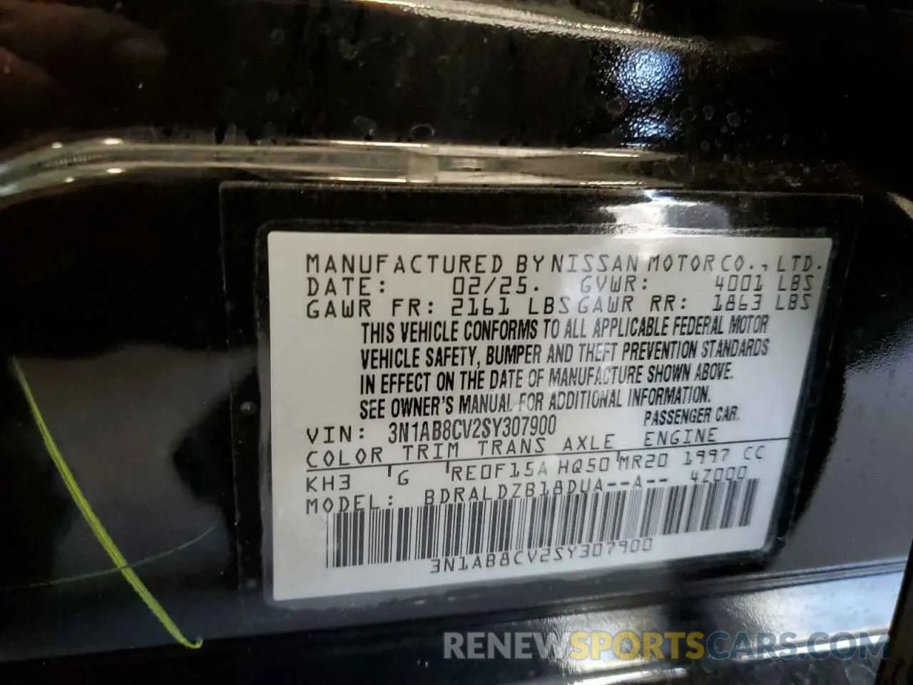 13 fotografías del automóvil dañado 3N1AB8CV2SY307900 NISSAN SENTRA 2025