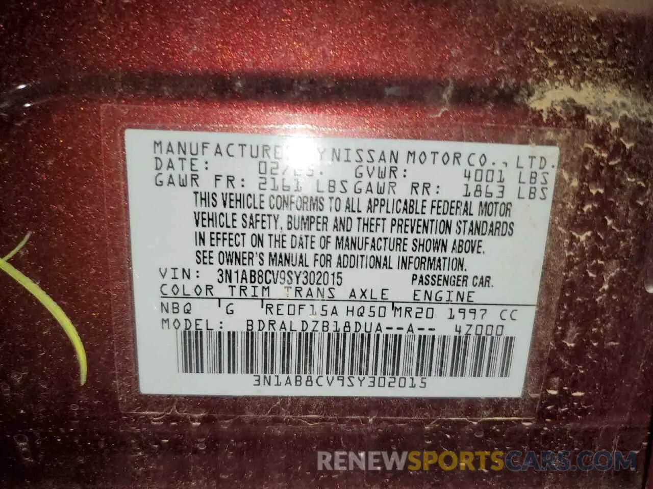 12 fotografías del automóvil dañado 3N1AB8CV9SY302015 NISSAN SENTRA 2025