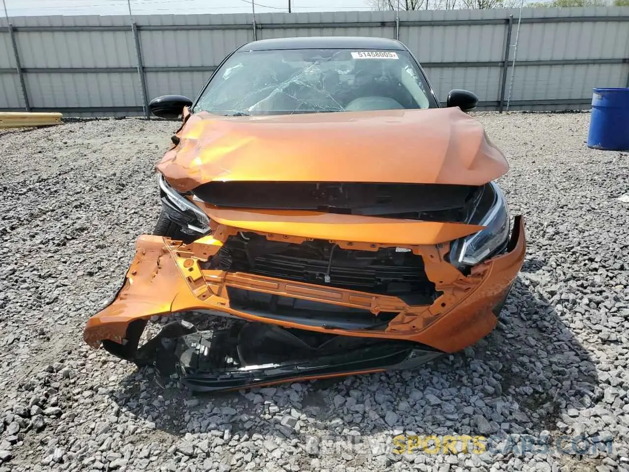 5 fotografías del automóvil dañado 3N1AB8DV8SY228827 NISSAN SENTRA 2025
