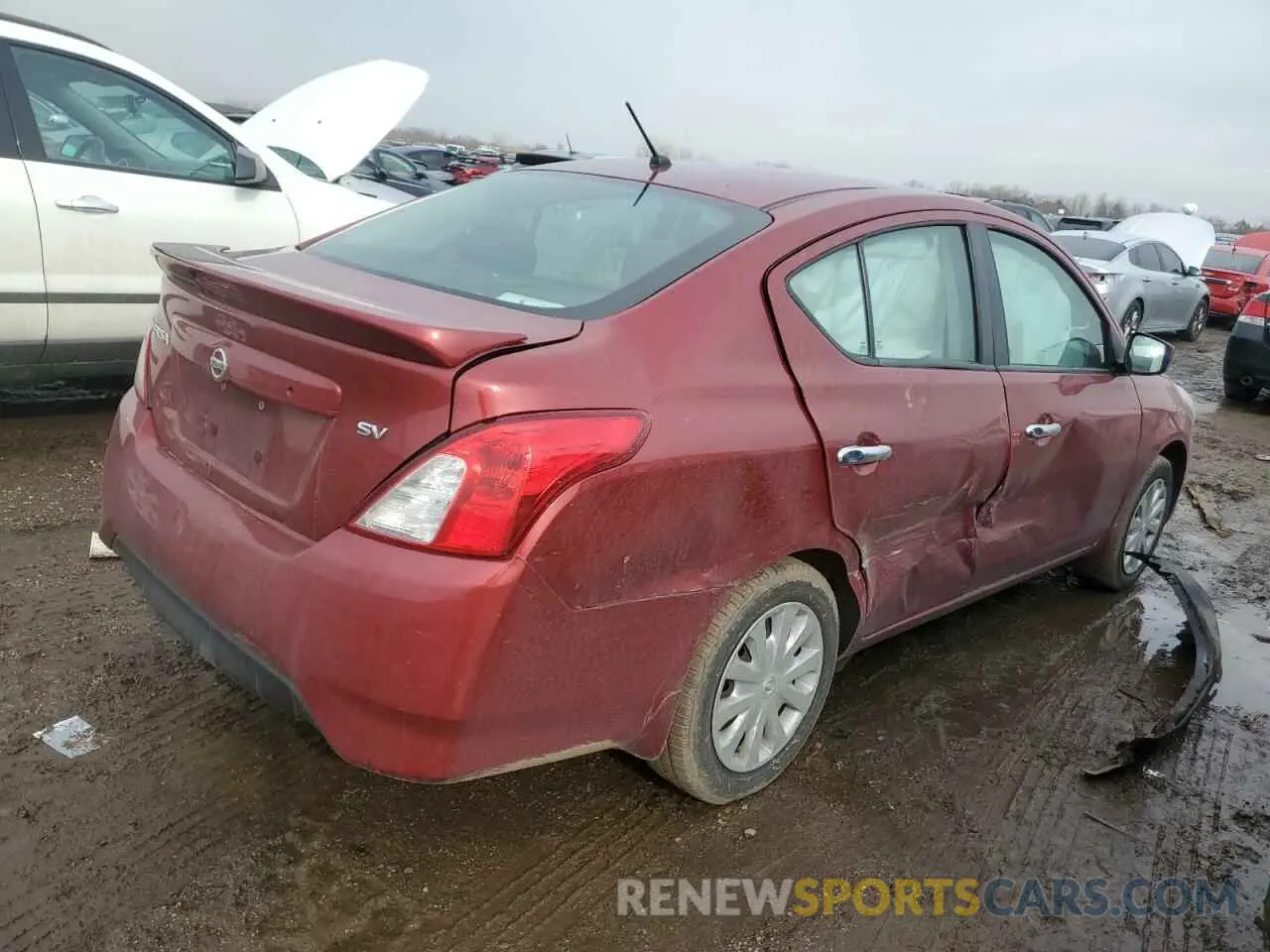 3 fotografías del automóvil dañado 3N1CN7AP2KL836128 NISSAN VERSA 2019