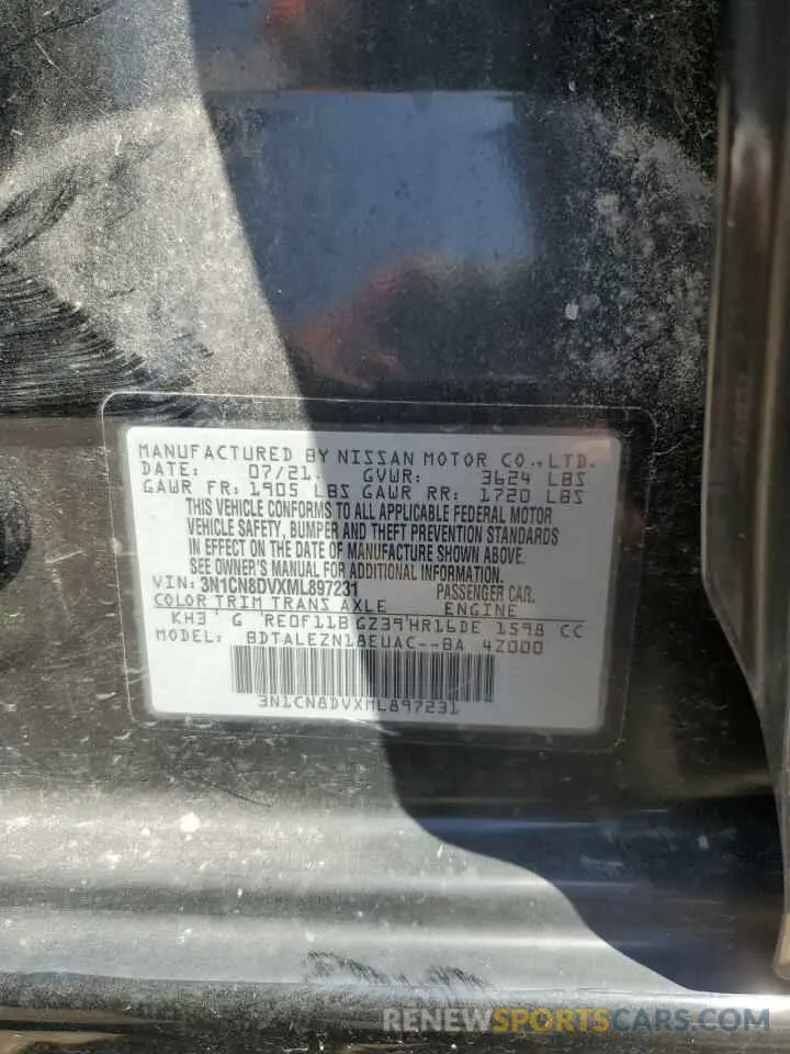 13 fotografías del automóvil dañado 3N1CN8DVXML897231 NISSAN VERSA 2021