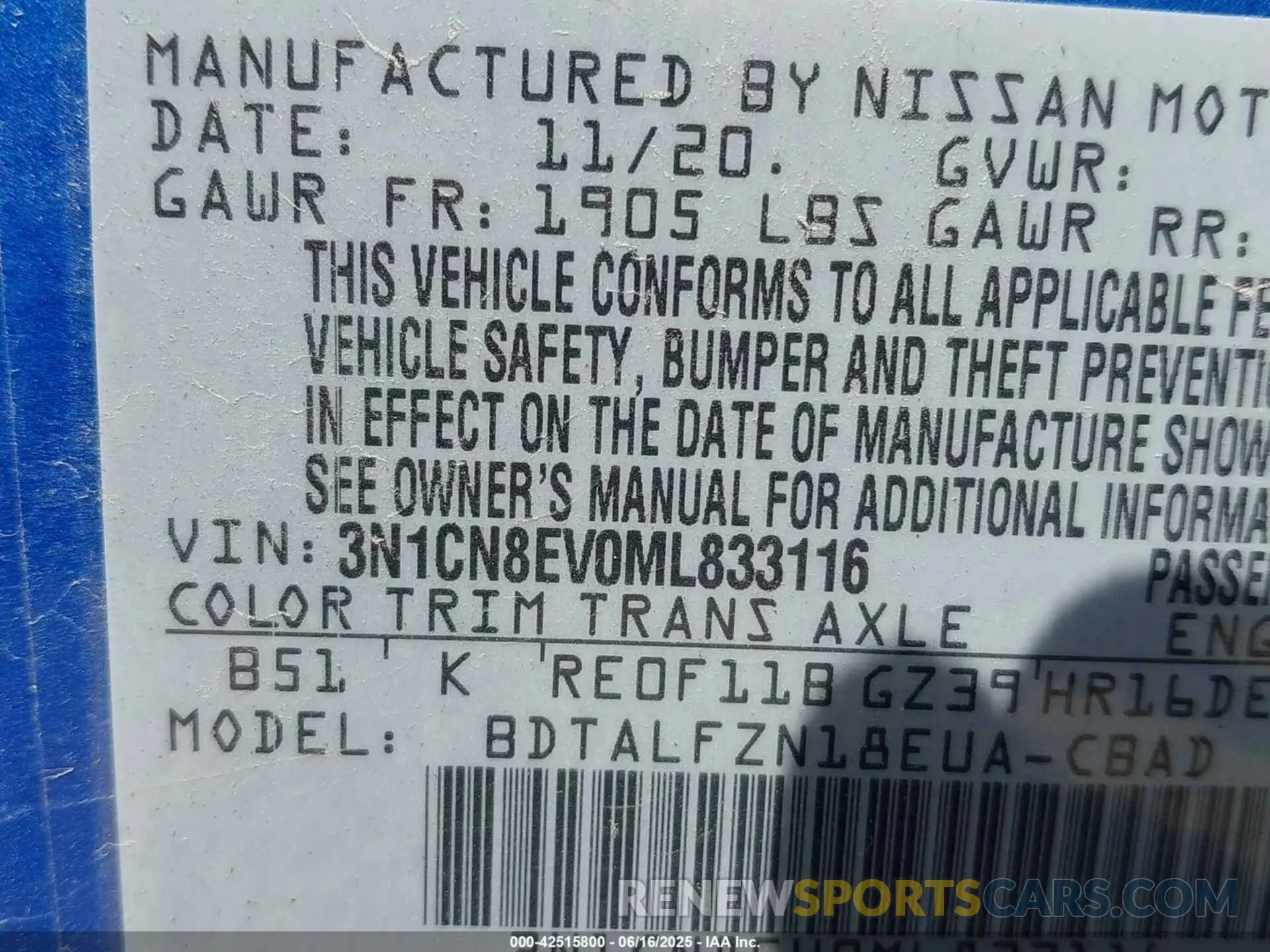 9 fotografías del automóvil dañado 3N1CN8EV0ML833116 NISSAN VERSA 2021