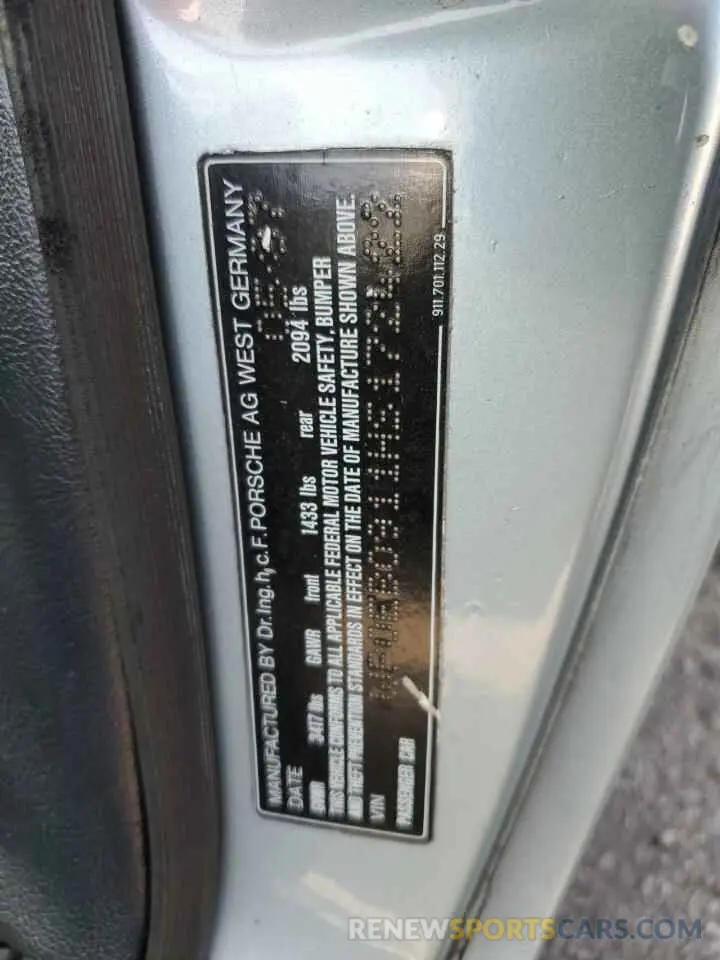 13 fotografías del automóvil dañado WP0EB0911HS172422 PORSCHE 911 1987