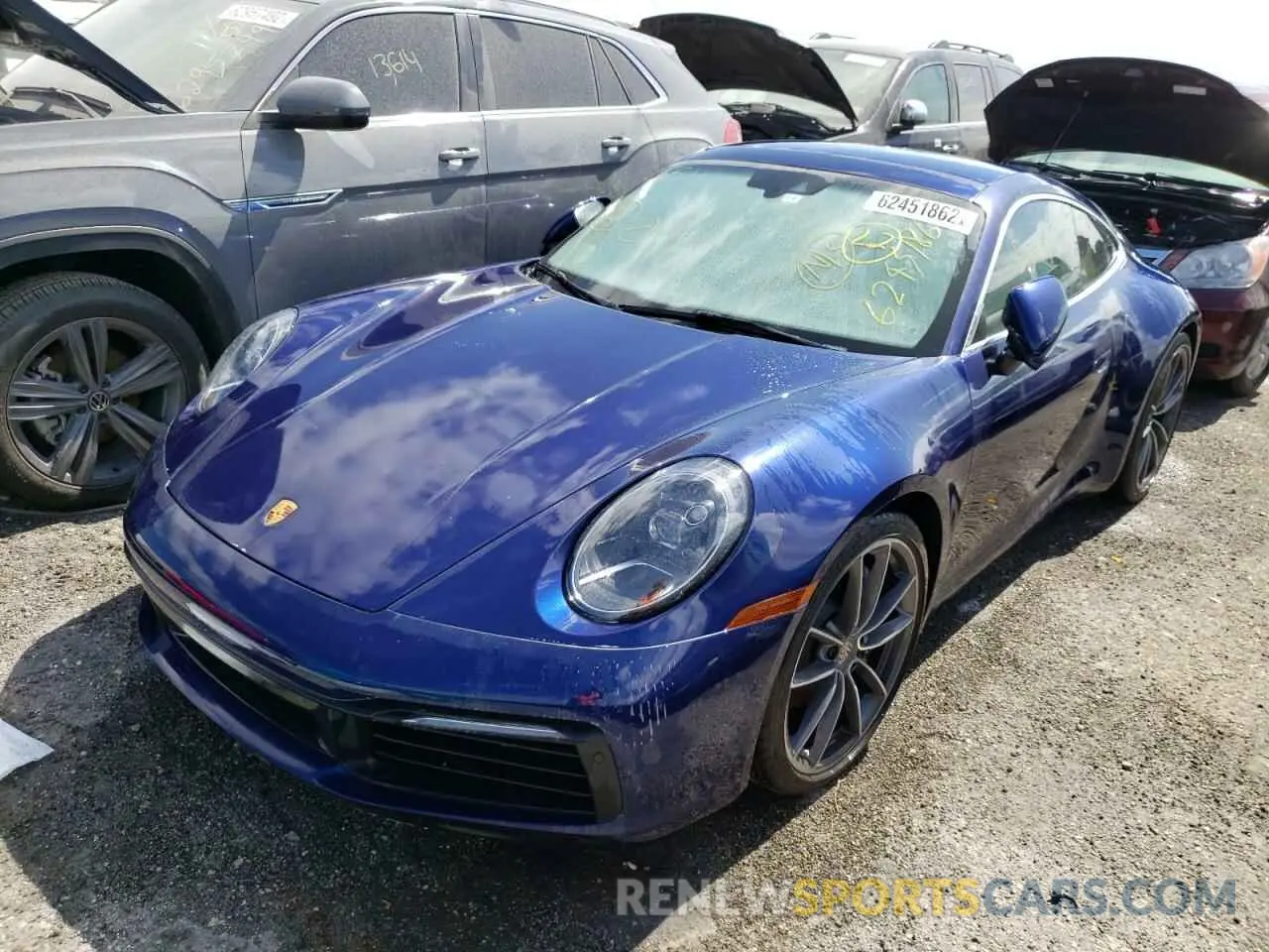 2 fotografías del automóvil dañado WP0AA2A98LS206315 PORSCHE 911 2020