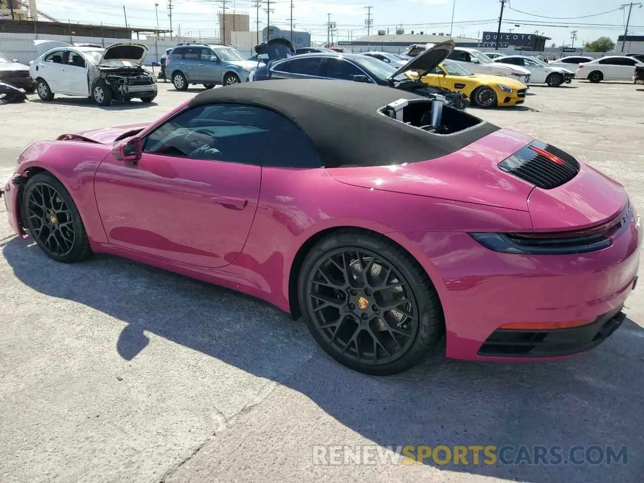 2 fotografías del automóvil dañado WP0CB2A92NS245412 PORSCHE 911 2022