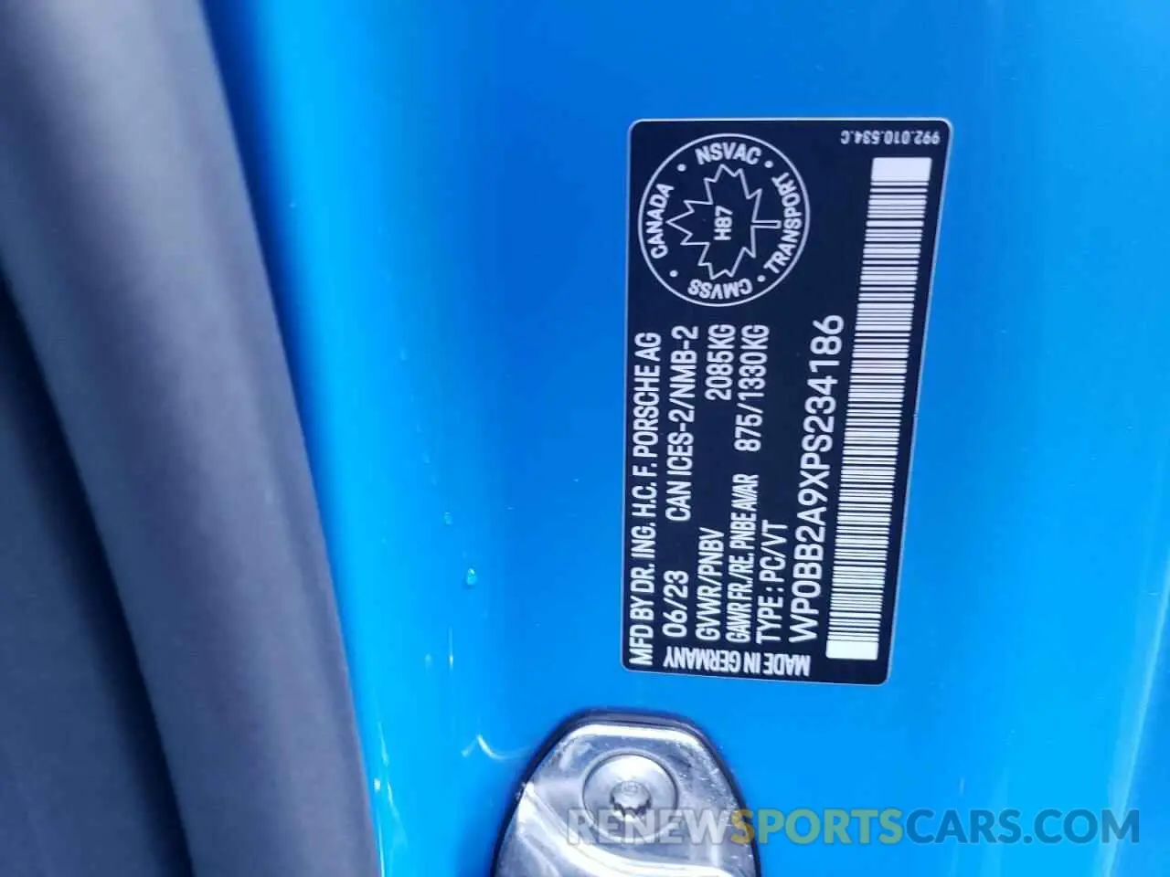 13 fotografías del automóvil dañado WP0BB2A9XPS234186 PORSCHE 911 2023