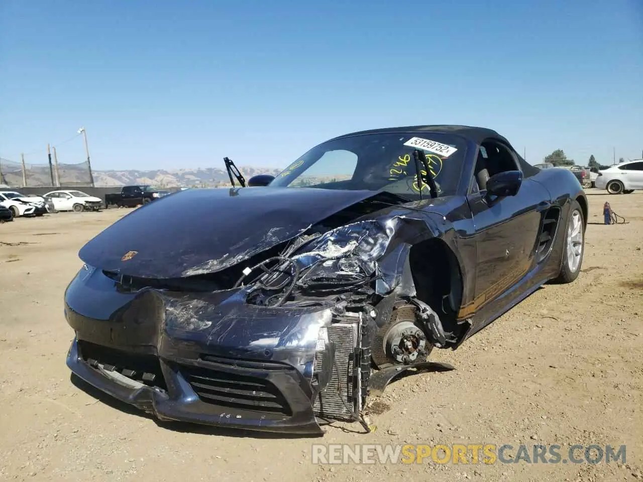 2 fotografías del automóvil dañado WP0CA2A82MS210457 PORSCHE BOXSTER 2021