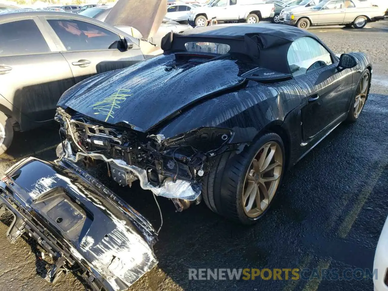 4 fotografías del automóvil dañado WP0CC2A81MS240799 PORSCHE BOXSTER 2021