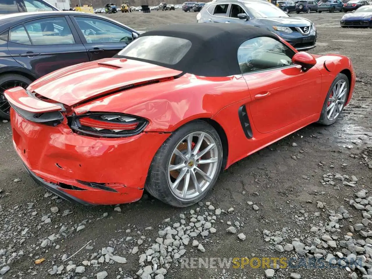 3 fotografías del automóvil dañado WP0CB2A81NS221111 PORSCHE BOXSTER 2022