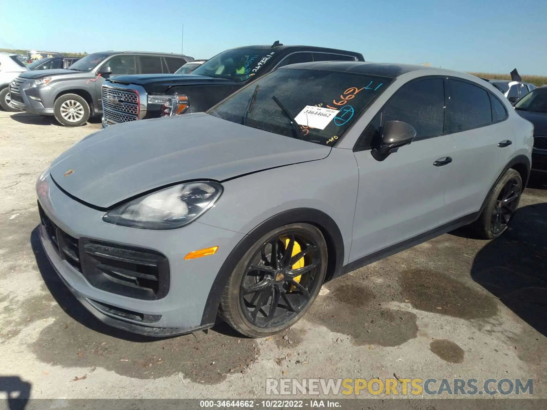 2 fotografías del automóvil dañado WP1BK2AY7NDA60276 PORSCHE CAYENNE 2022