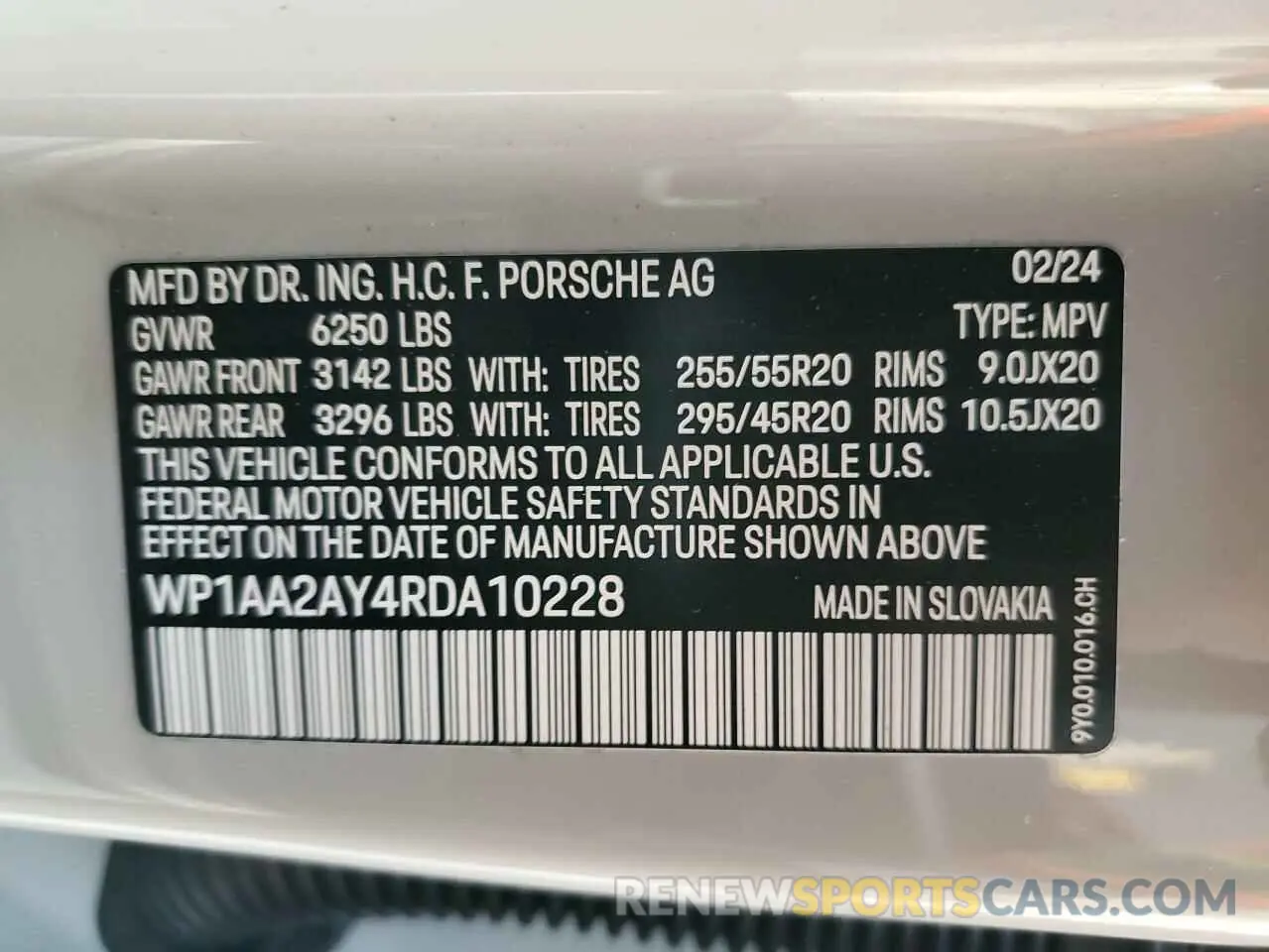 13 fotografías del automóvil dañado WP1AA2AY4RDA10228 PORSCHE CAYENNE 2024