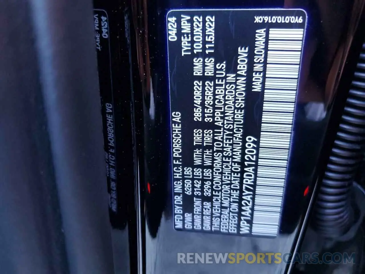 14 fotografías del automóvil dañado WP1AA2AY7RDA12099 PORSCHE CAYENNE 2024