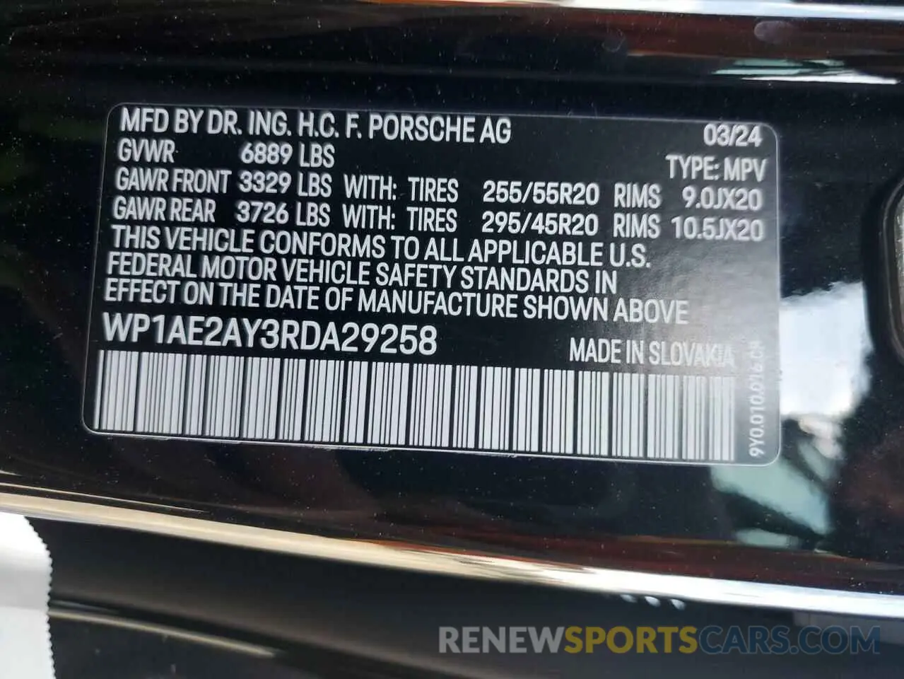 14 fotografías del automóvil dañado WP1AE2AY3RDA29258 PORSCHE CAYENNE 2024