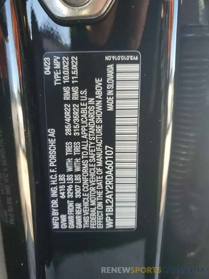13 fotografías del automóvil dañado WP1BL2AY2RDA60107 PORSCHE CAYENNE 2024