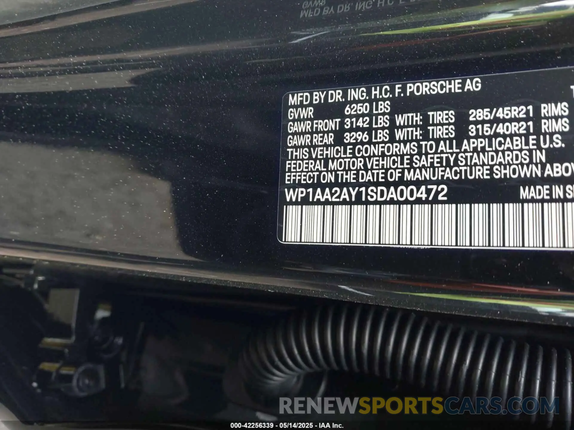 9 fotografías del automóvil dañado WP1AA2AY1SDA00472 PORSCHE CAYENNE 2025