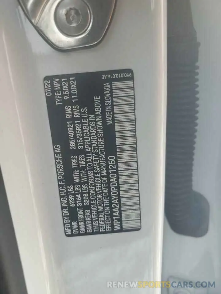 13 fotografías del automóvil dañado WP1AA2AY0PDA01250 PORSCHE CAYENNE BA 2023
