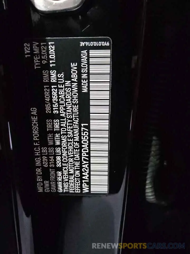 13 fotografías del automóvil dañado WP1AA2AY7PDA05571 PORSCHE CAYENNE BA 2023