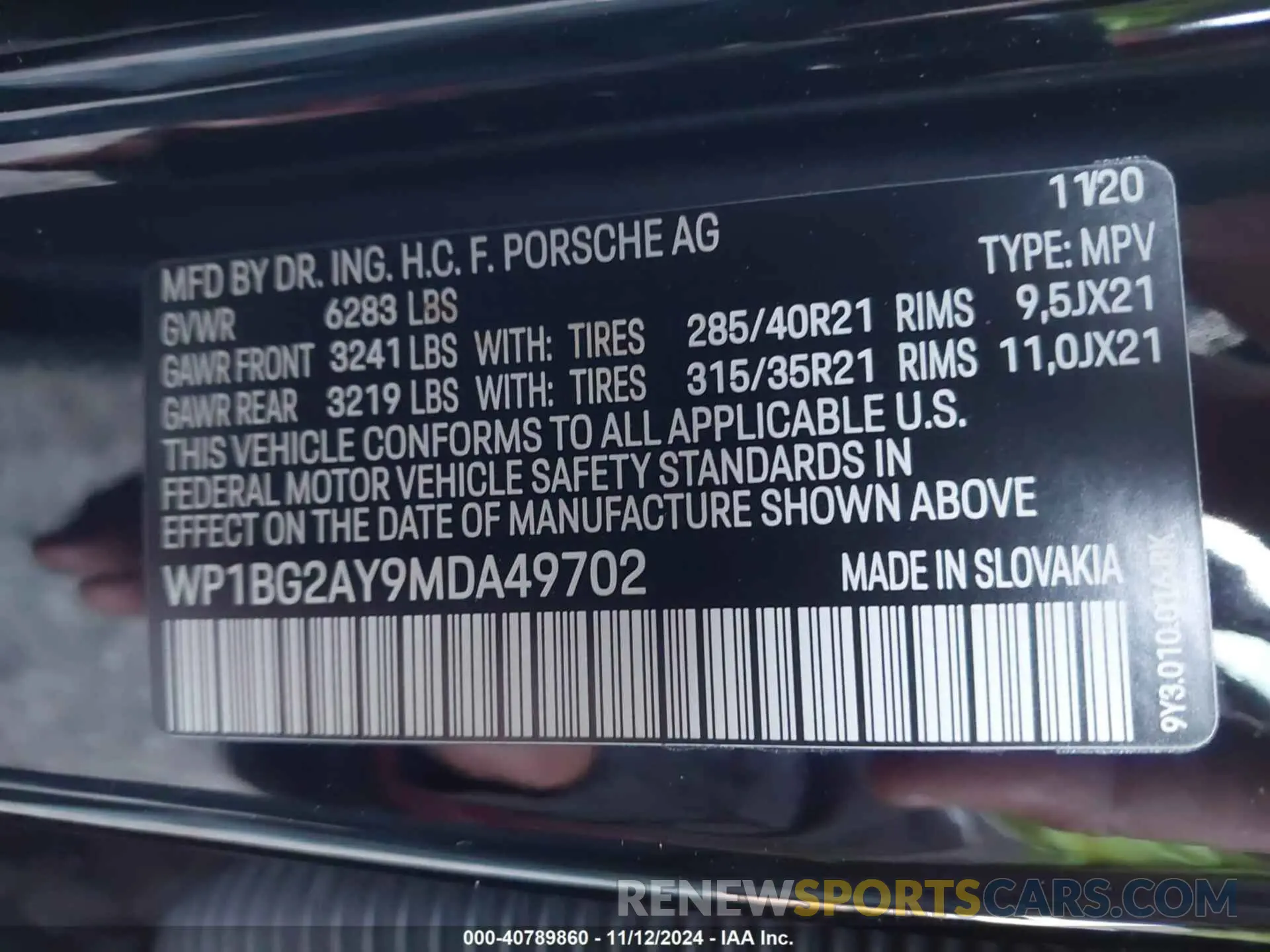 9 fotografías del automóvil dañado WP1BG2AY9MDA49702 PORSCHE CAYENNE COUPE 2021