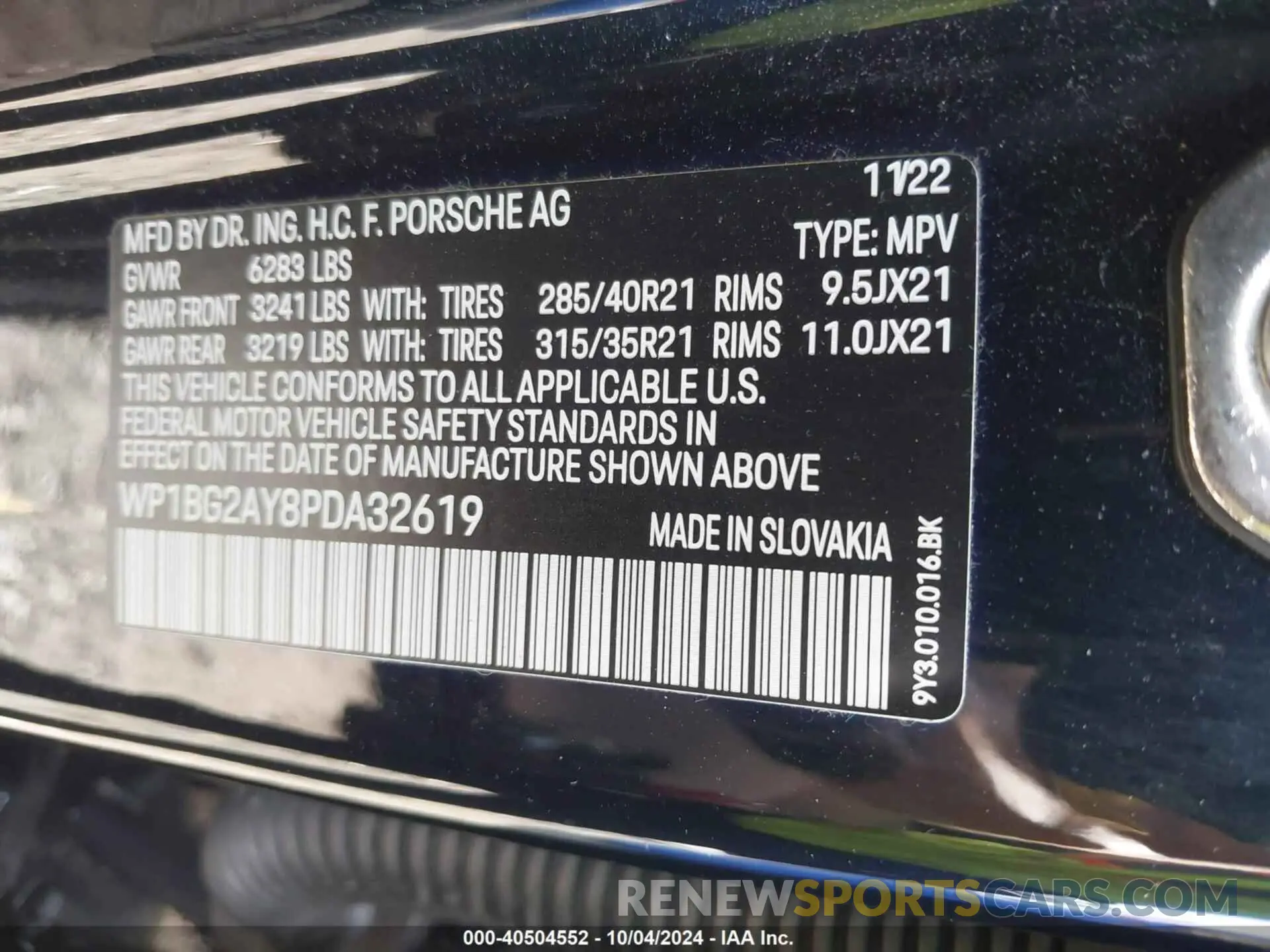 9 fotografías del automóvil dañado WP1BG2AY8PDA32619 PORSCHE CAYENNE COUPE 2023