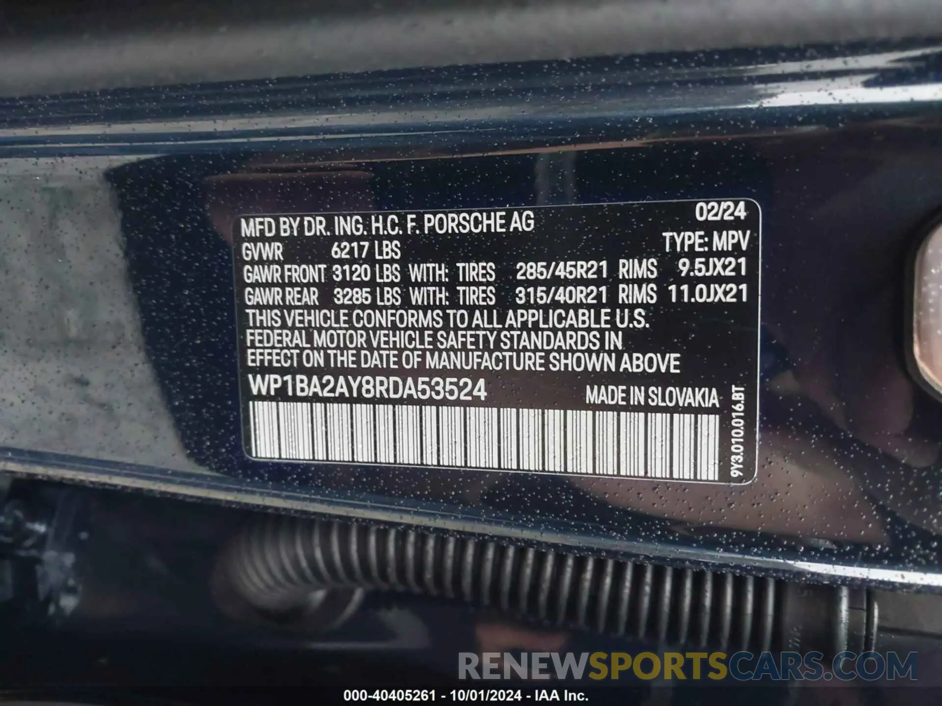 9 fotografías del automóvil dañado WP1BA2AY8RDA53524 PORSCHE CAYENNE COUPE 2024