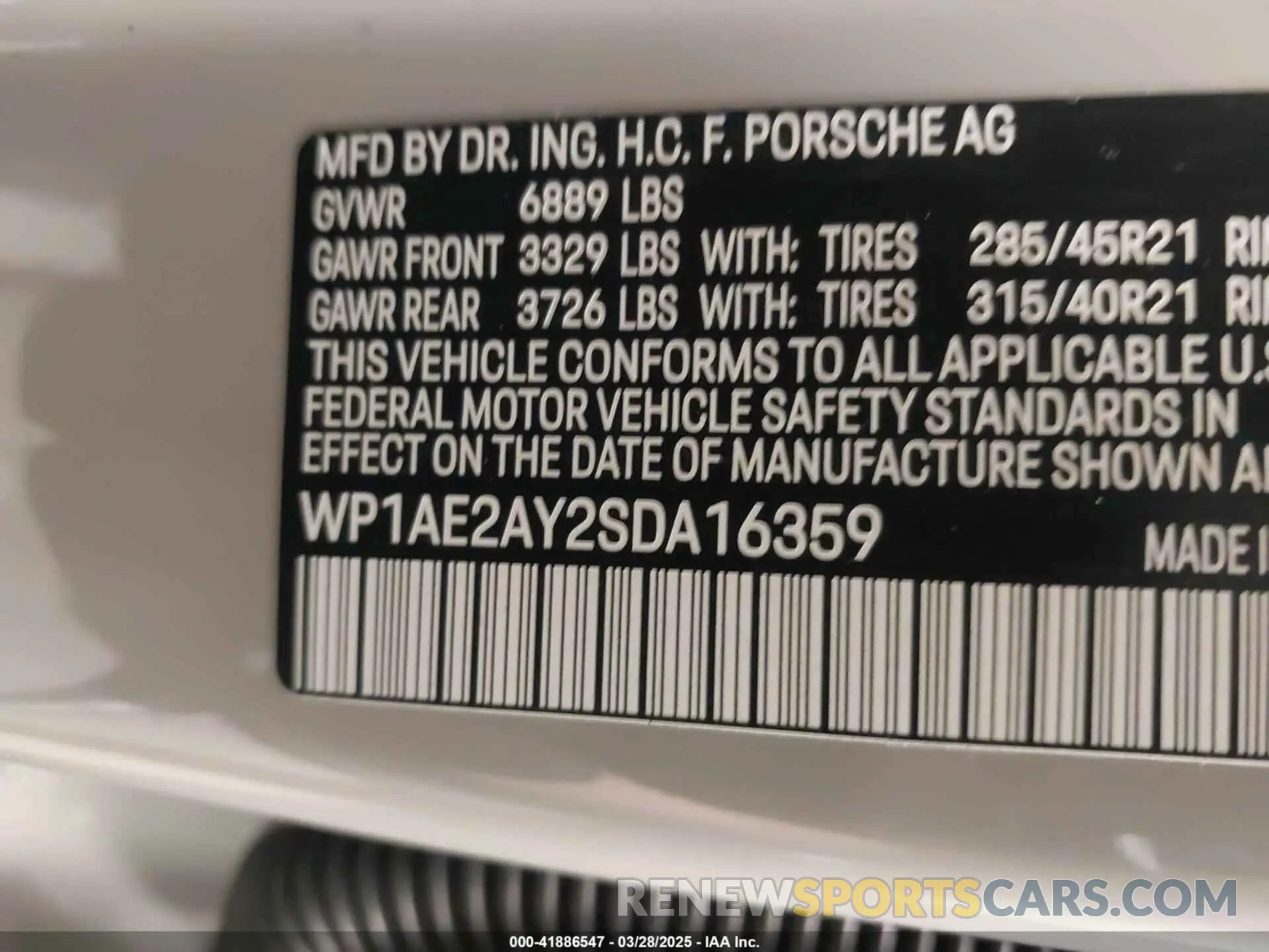 19 fotografías del automóvil dañado WP1AE2AY2SDA16359 PORSCHE CAYENNE E-HYBRID 2025