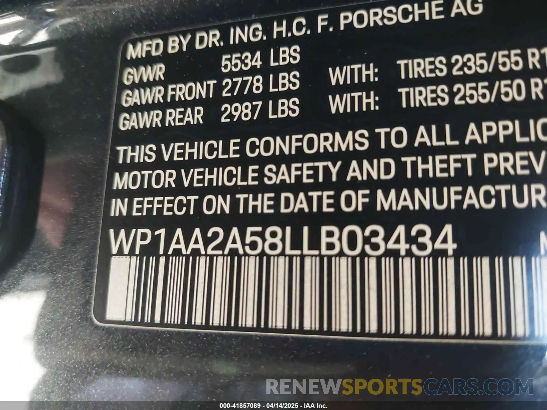 9 fotografías del automóvil dañado WP1AA2A58LLB03434 PORSCHE MACAN 2020