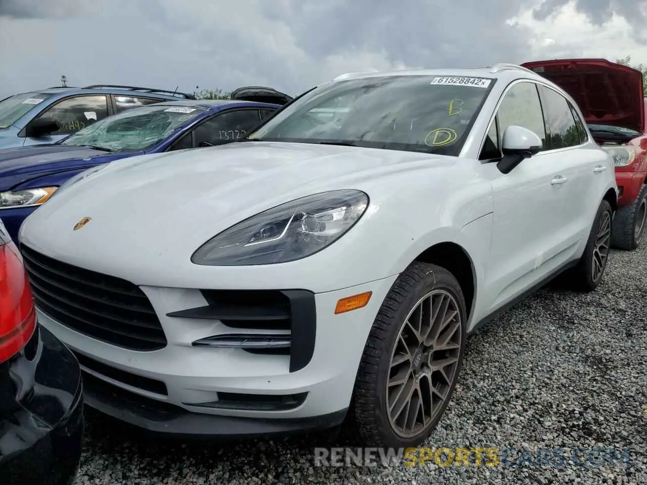2 fotografías del automóvil dañado WP1AB2A53LLB31428 PORSCHE MACAN 2020