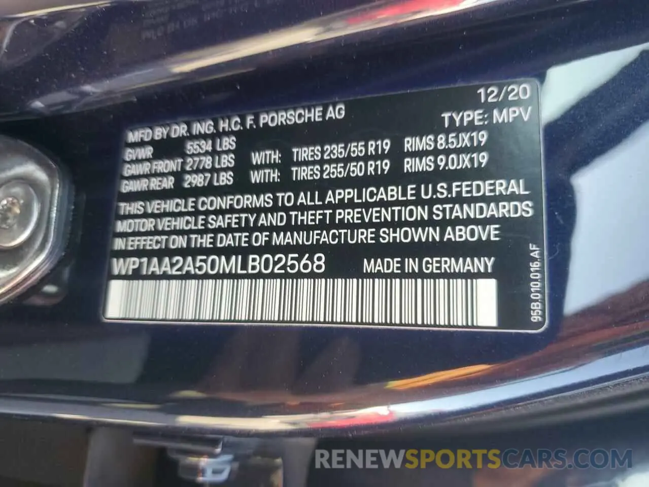 15 fotografías del automóvil dañado WP1AA2A50MLB02568 PORSCHE MACAN 2021