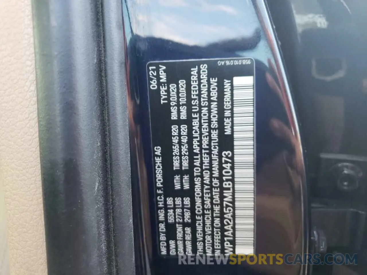 14 fotografías del automóvil dañado WP1AA2A57MLB10473 PORSCHE MACAN 2021