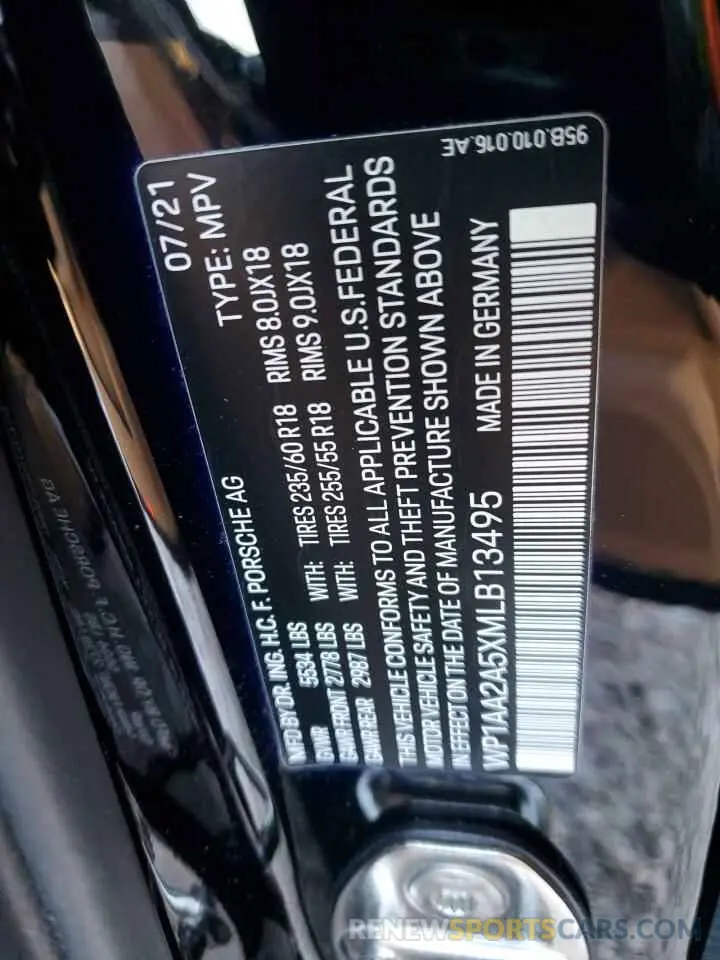 14 fotografías del automóvil dañado WP1AA2A5XMLB13495 PORSCHE MACAN 2021
