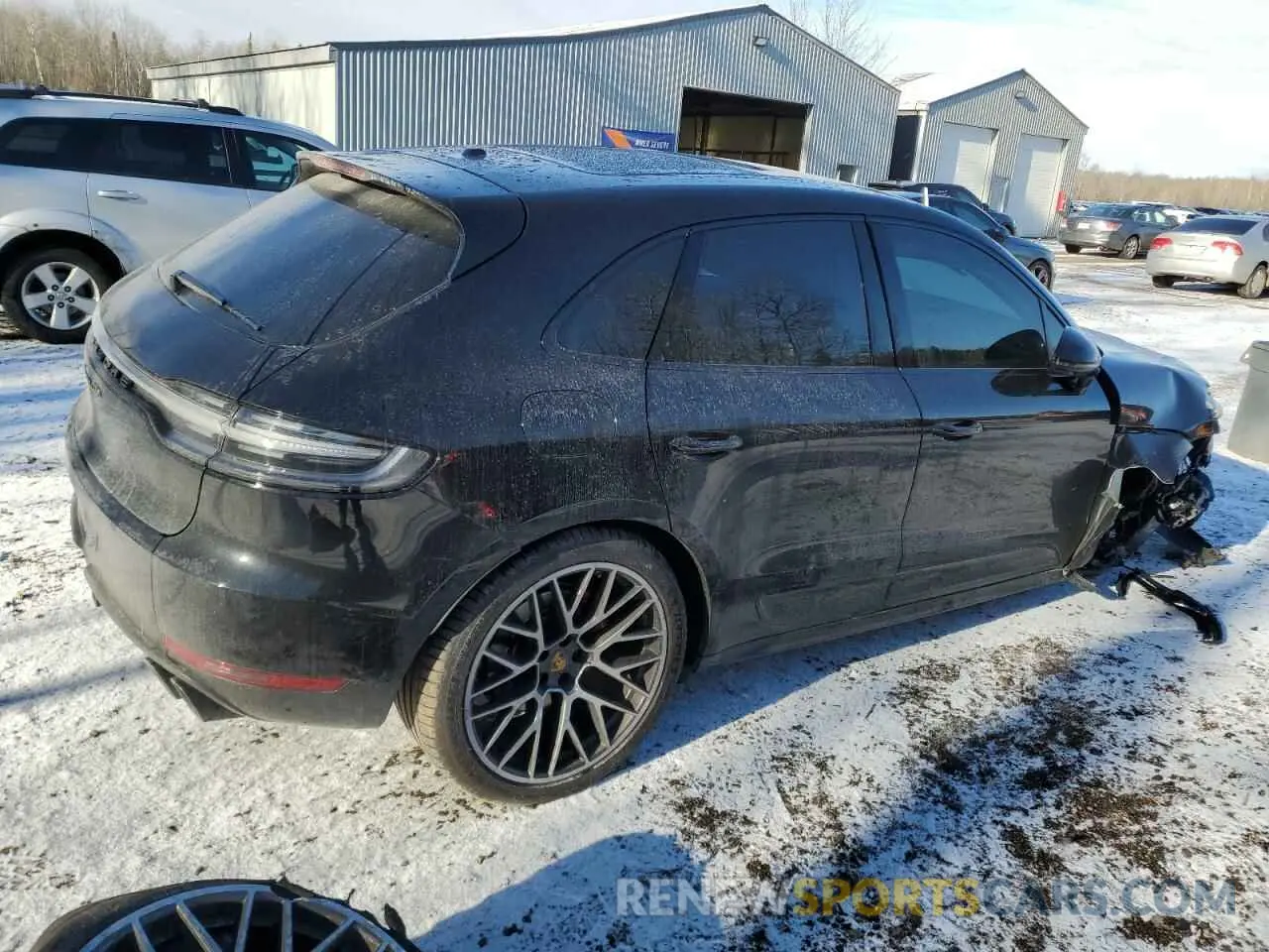 3 fotografías del automóvil dañado WP1AG2A52MLB53505 PORSCHE MACAN 2021