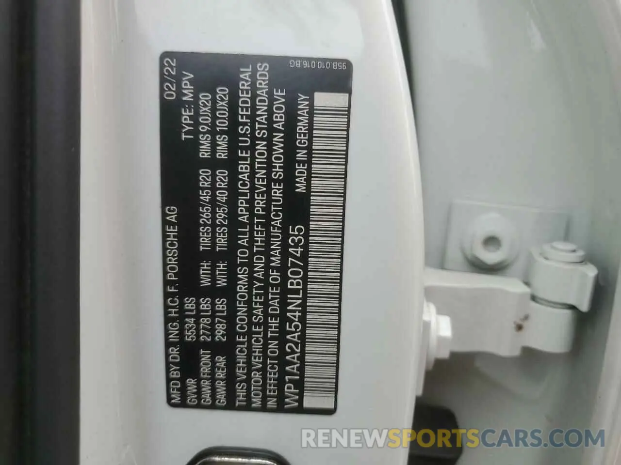 14 fotografías del automóvil dañado WP1AA2A54NLB07435 PORSCHE MACAN 2022