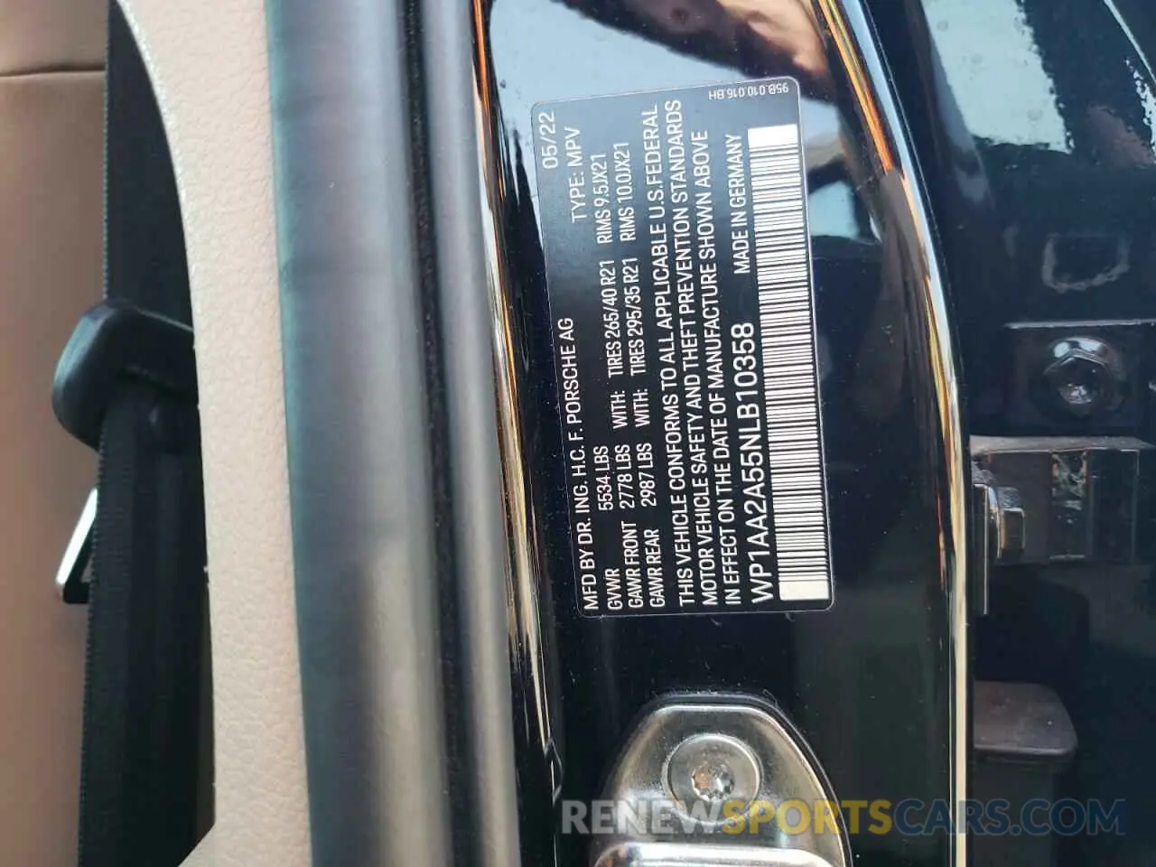 12 fotografías del automóvil dañado WP1AA2A55NLB10358 PORSCHE MACAN 2022