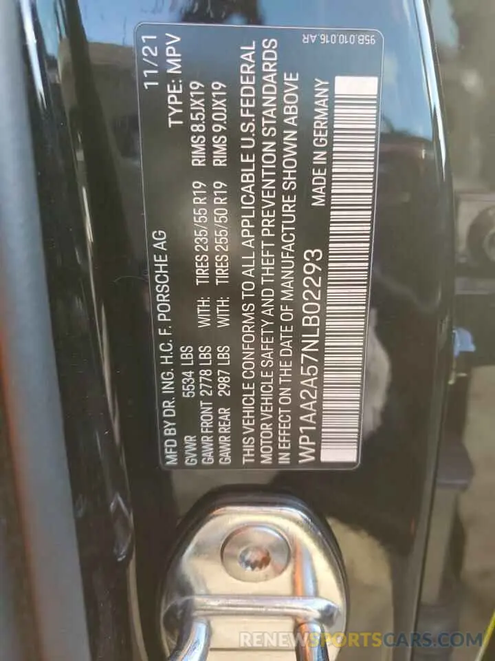 14 fotografías del automóvil dañado WP1AA2A57NLB02293 PORSCHE MACAN 2022
