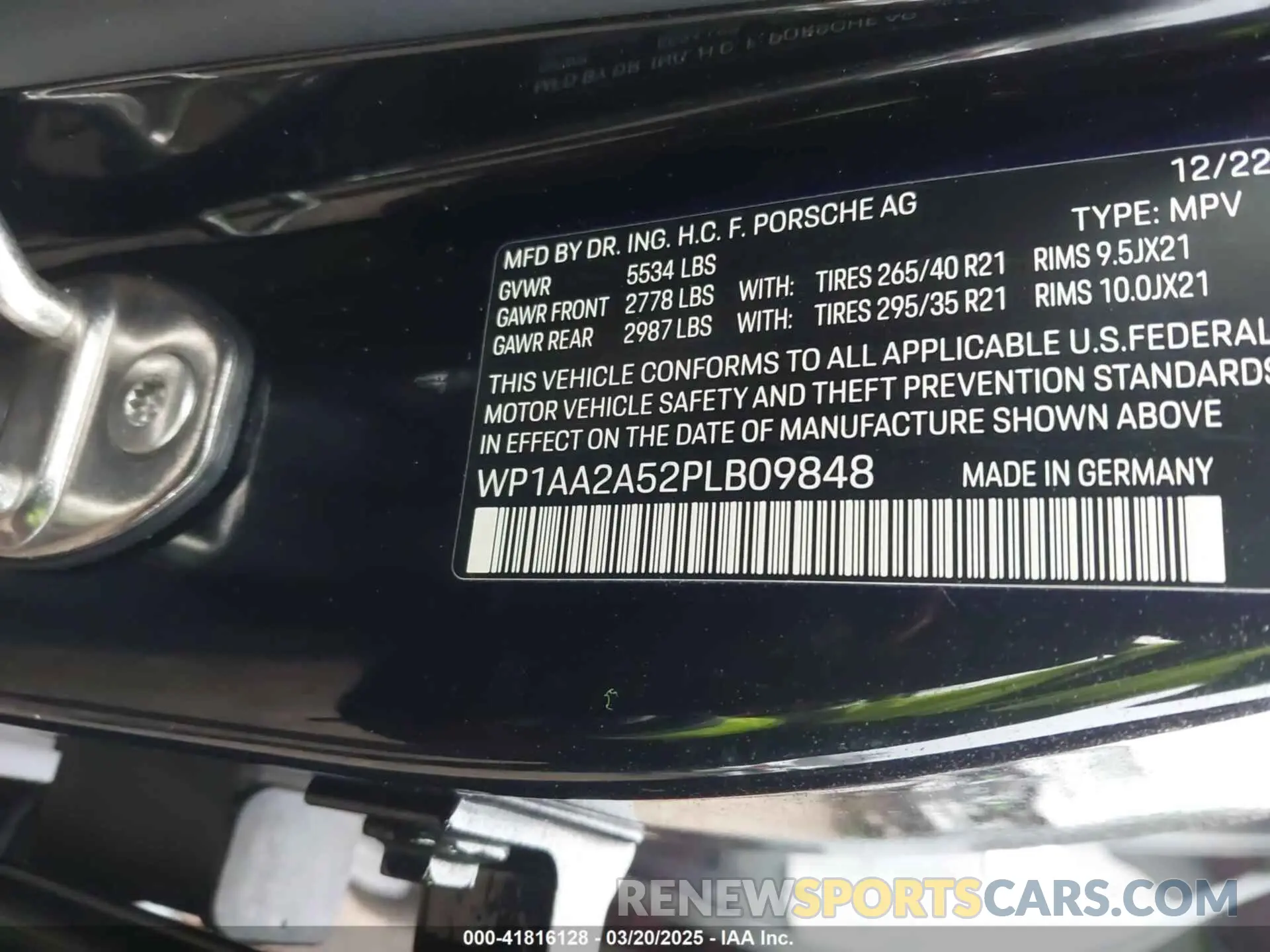 9 fotografías del automóvil dañado WP1AA2A52PLB09848 PORSCHE MACAN 2023