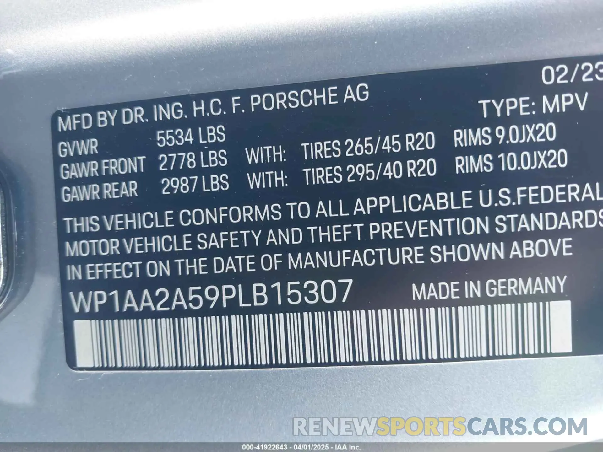 9 fotografías del automóvil dañado WP1AA2A59PLB15307 PORSCHE MACAN 2023