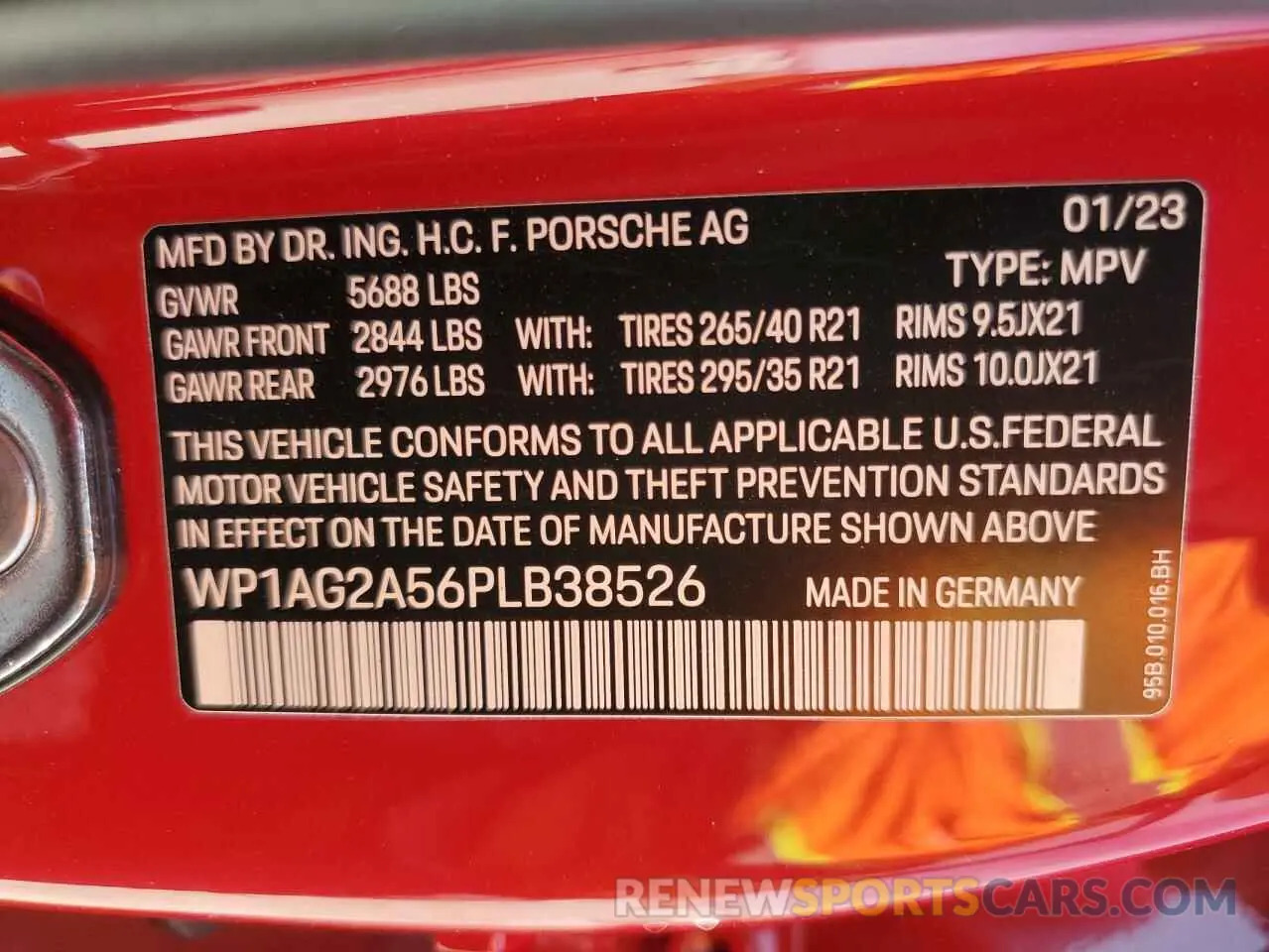13 fotografías del automóvil dañado WP1AG2A56PLB38526 PORSCHE MACAN 2023