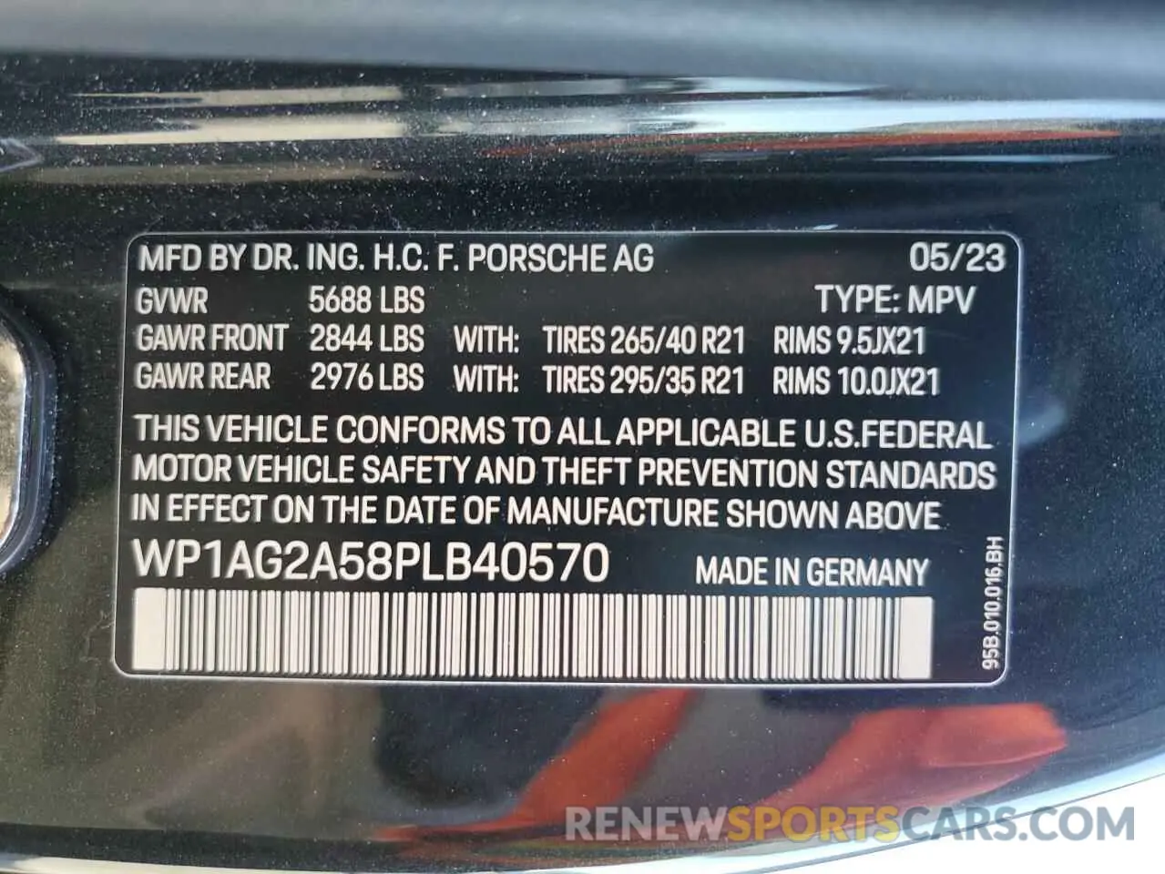 13 fotografías del automóvil dañado WP1AG2A58PLB40570 PORSCHE MACAN 2023