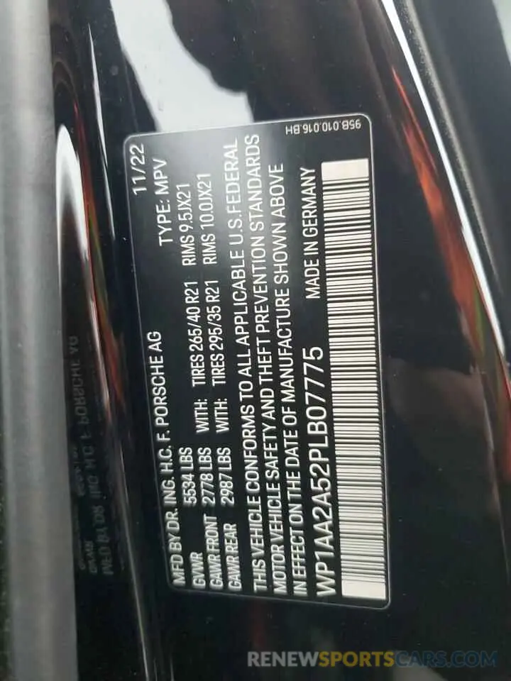 12 fotografías del automóvil dañado WP1AA2A52PLB07775 PORSCHE MACAN BASE 2023
