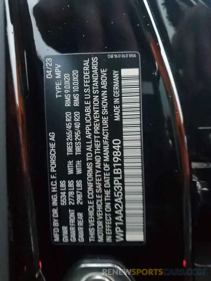 13 fotografías del automóvil dañado WP1AA2A53PLB19840 PORSCHE MACAN BASE 2023