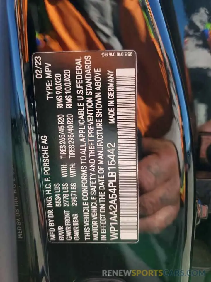 14 fotografías del automóvil dañado WP1AA2A54PLB15442 PORSCHE MACAN BASE 2023