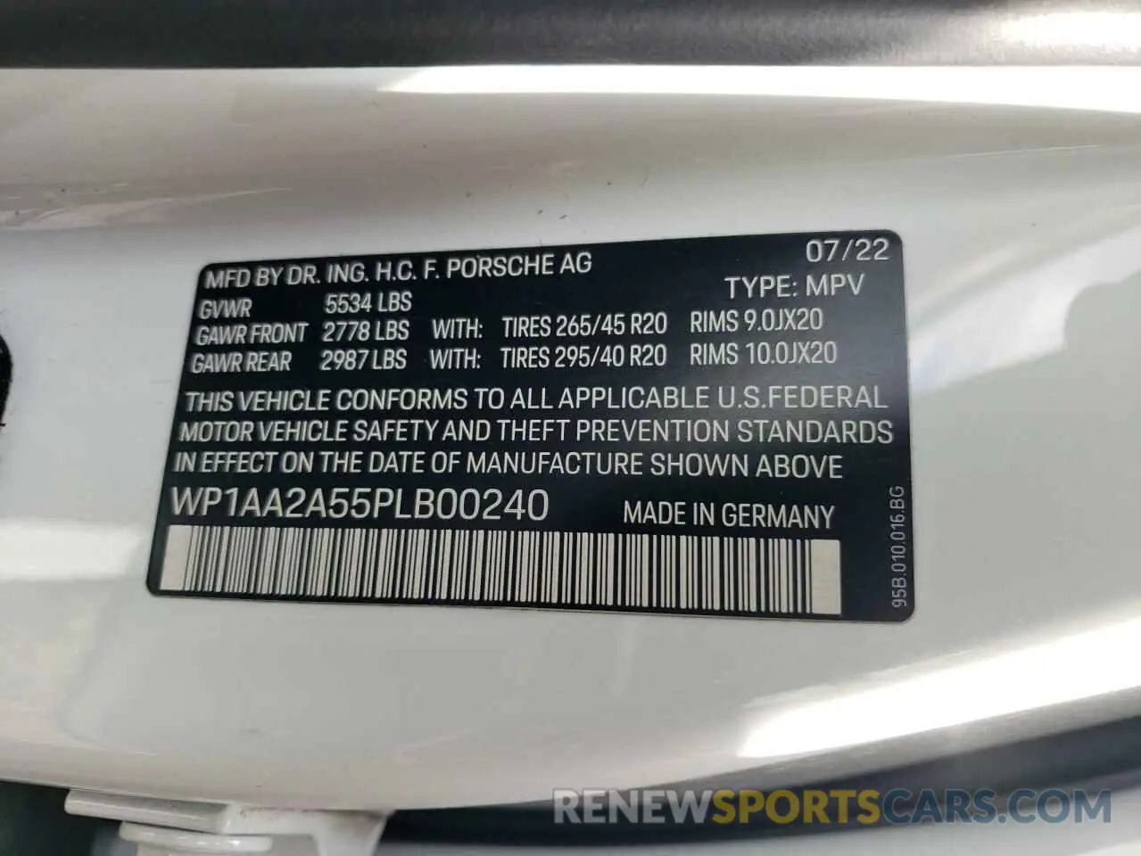 14 fotografías del automóvil dañado WP1AA2A55PLB00240 PORSCHE MACAN BASE 2023