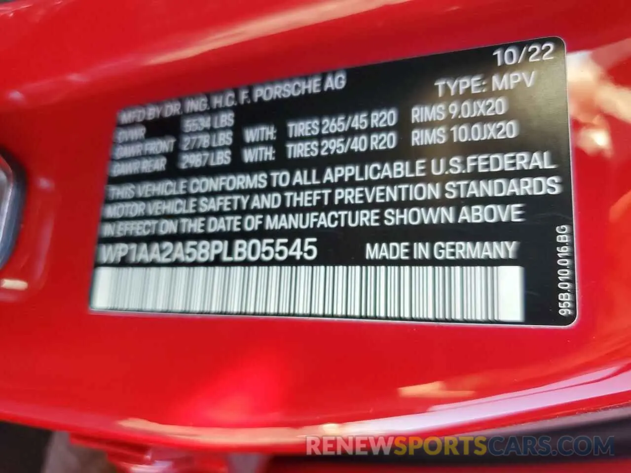 13 fotografías del automóvil dañado WP1AA2A58PLB05545 PORSCHE MACAN BASE 2023