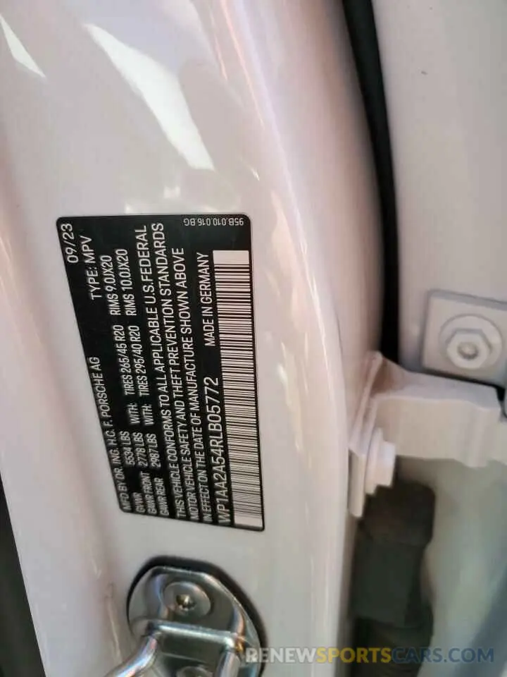 14 fotografías del automóvil dañado WP1AA2A54RLB05772 PORSCHE MACAN BASE 2024