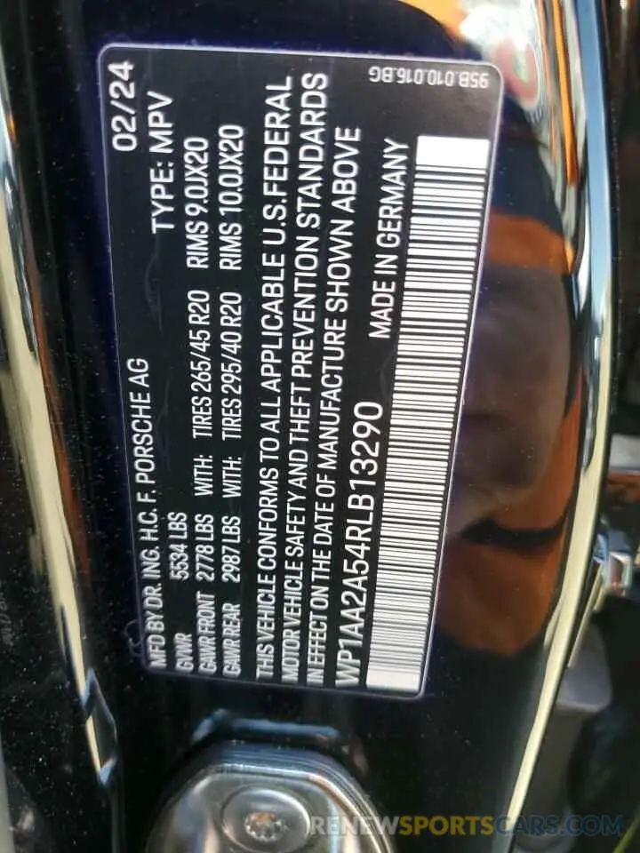 13 fotografías del automóvil dañado WP1AA2A54RLB13290 PORSCHE MACAN BASE 2024