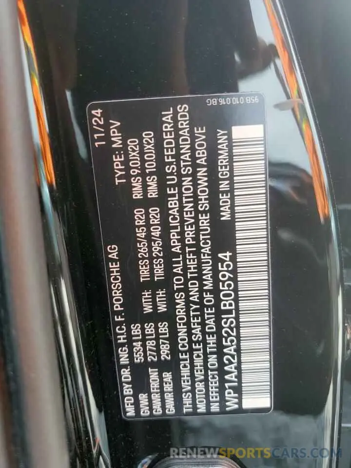 14 fotografías del automóvil dañado WP1AA2A52SLB05954 PORSCHE MACAN BASE 2025