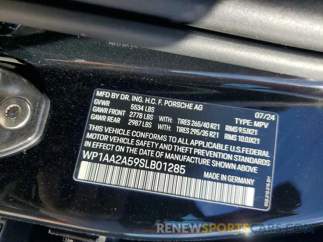13 fotografías del automóvil dañado WP1AA2A59SLB01285 PORSCHE MACAN BASE 2025
