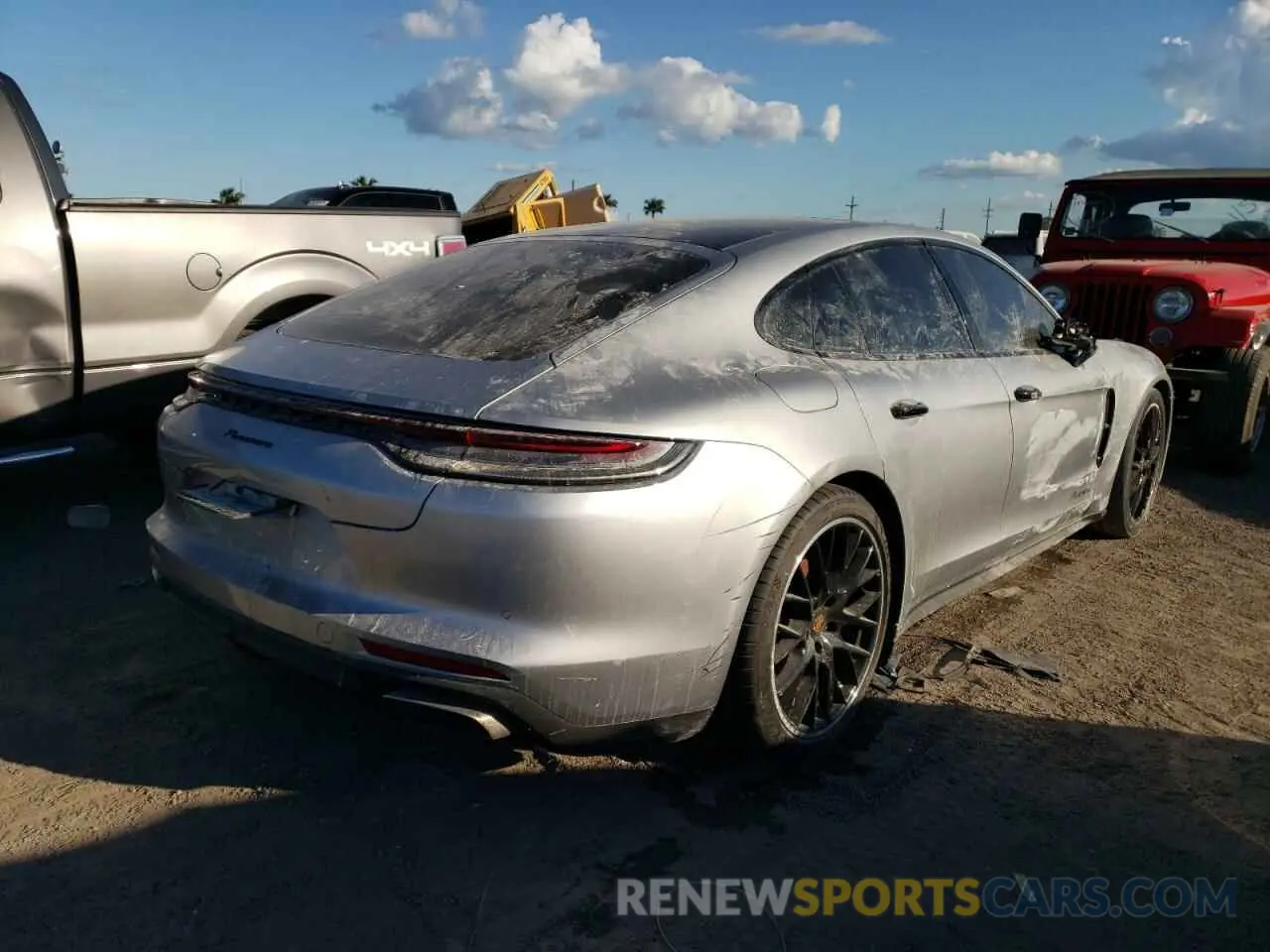 4 fotografías del automóvil dañado WP0AJ2A74ML112863 PORSCHE PANAMERA 2021